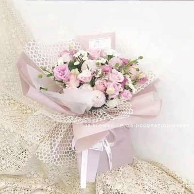 Factory direct sale simple design decoration mesh flower wrapping